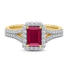 Thumbnail Image 2 of Rectangle-Cut Natural Ruby Ring 1/3 ct tw 14K Yellow Gold