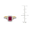 Thumbnail Image 3 of Rectangle-Cut Natural Ruby Ring 1/3 ct tw 14K Yellow Gold