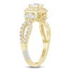 Thumbnail Image 1 of Pnina Tornai Princess-Cut Double Halo Engagement Ring 1-1/8 ct tw 14K Yellow Gold