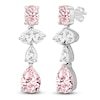 Thumbnail Image 0 of Multi-Shape Pink & White Lab-Created Diamond Drop Earrings 3-1/2 ct tw 14K White Gold