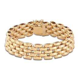 Italia D'Oro Hollow Panther Chain Bracelet 14K Yellow Gold 7.5&quot;