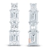 Thumbnail Image 2 of Pnina Tornai Round & Emerald-Cut Lab-Created Diamond Vertical Drop Earrings 3 ct tw 14K White Gold