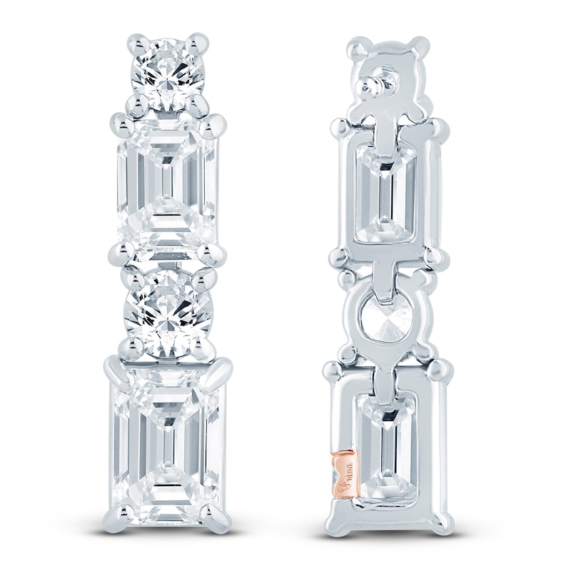 Main Image 2 of Pnina Tornai Round & Emerald-Cut Lab-Created Diamond Vertical Drop Earrings 3 ct tw 14K White Gold