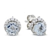 Thumbnail Image 2 of Natural Aquamarine & Diamond Stud Earrings 1/10 ct tw 10K White Gold