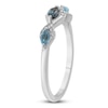 Thumbnail Image 2 of Marquise-Cut Natural London & Swiss Blue Topaz Ring 1/10 ct tw Diamonds 10K White Gold