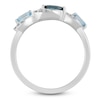 Thumbnail Image 3 of Marquise-Cut Natural London & Swiss Blue Topaz Ring 1/10 ct tw Diamonds 10K White Gold