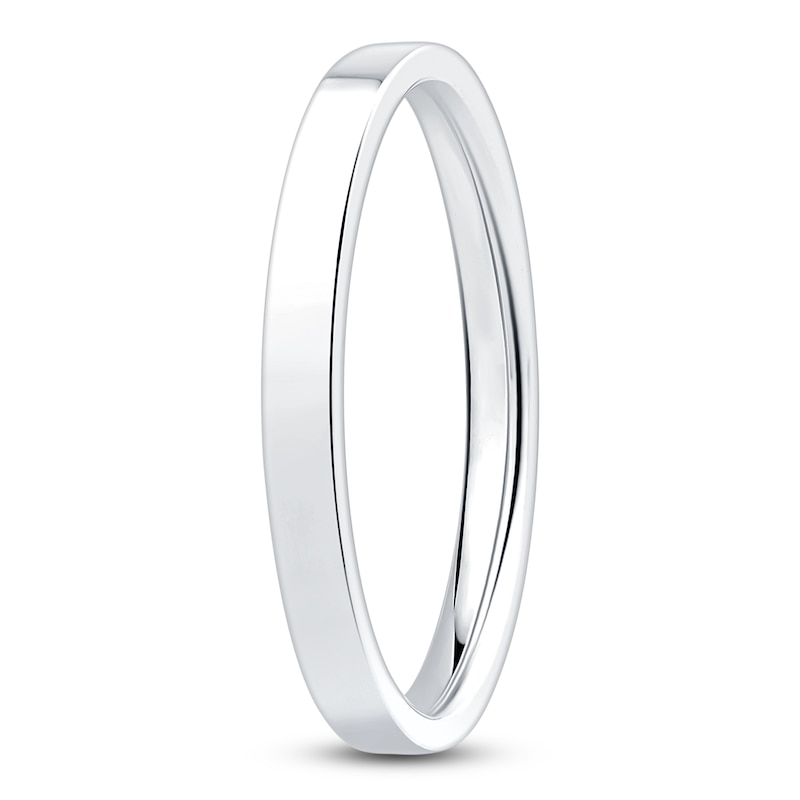 Main Image 2 of Flat Wedding Band 14K White Gold 2mm