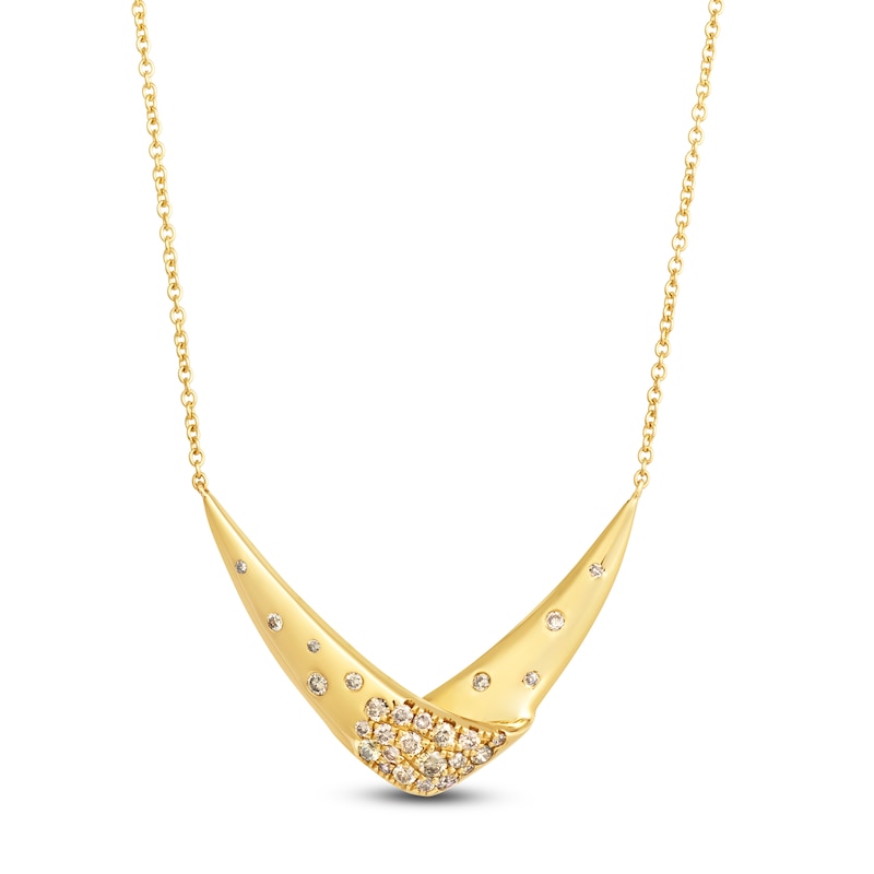 Main Image 1 of Le Vian Diamond Chevron Necklace 1/3 ct tw 14K Honey Gold 18&quot;