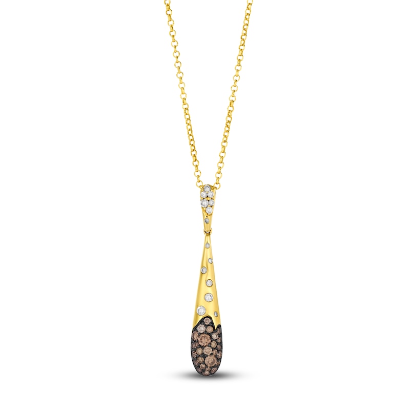 Le Vian Diamond Teardrop Necklace 5/8 ct tw 14K Honey Gold 19"