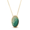 Thumbnail Image 1 of Le Vian Emerald Ombré Oval Necklace 1/20 ct tw Diamonds 14K Honey Gold 19&quot;