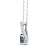 Thumbnail Image 2 of Montana Blue Oval-Cut Natural Sapphire & Diamond Necklace 1/10 ct tw 14K White Gold 18&quot;