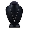 Thumbnail Image 4 of Montana Blue Oval-Cut Natural Sapphire & Diamond Necklace 1/10 ct tw 14K White Gold 18&quot;