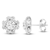 Thumbnail Image 1 of Unspoken Diamond Halo Stud Earrings 1 ct tw 14K White Gold