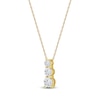 Thumbnail Image 2 of Lab-Created Diamond Graduated Three-Stone Drop Necklace 1 ct tw 14K Yellow Gold 18&quot;