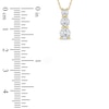 Thumbnail Image 4 of Lab-Created Diamond Graduated Three-Stone Drop Necklace 1 ct tw 14K Yellow Gold 18&quot;