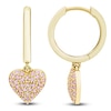 Thumbnail Image 2 of Pink Lab-Created Sapphire Pavé Heart Gift Set 10K Yellow Gold