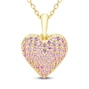 Thumbnail Image 4 of Pink Lab-Created Sapphire Pavé Heart Gift Set 10K Yellow Gold