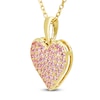 Thumbnail Image 5 of Pink Lab-Created Sapphire Pavé Heart Gift Set 10K Yellow Gold