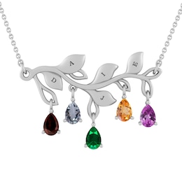 Birthstone Family & Mother's Necklace (2-5 Stones and Lines)