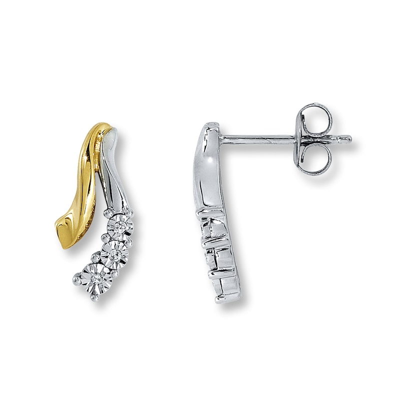 Diamond Earrings Diamond Accents 10K Two-Tone Gold