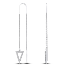 Diamond Threader Earrings 1/6 ct tw Round-cut 10K White Gold