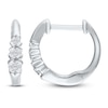 Thumbnail Image 1 of Diamond Hoop Earrings 1/4 carat tw Round 10K White Gold