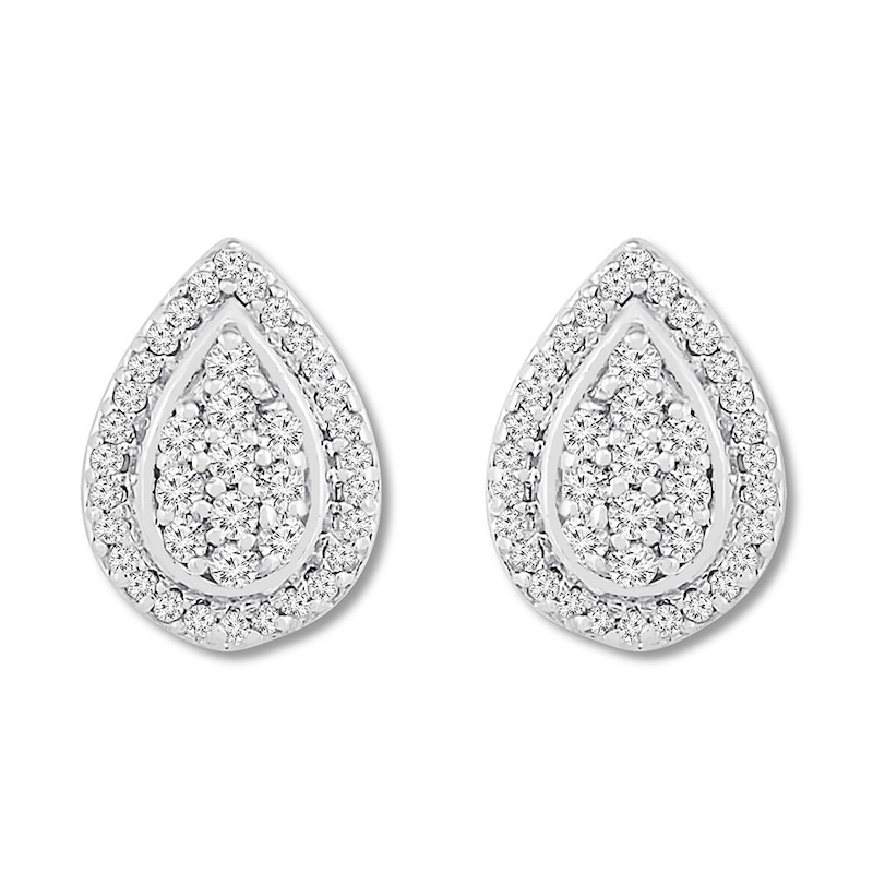 Diamond Earrings 1/4 carat tw Round Sterling Silver