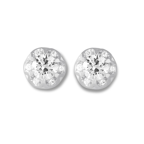 Diamond Stud Earrings 1 carat tw Round 14K White Gold | Jared