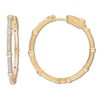 Thumbnail Image 1 of Diamond Station Hoop Earrings 1/3 ct tw Round 10K Yellow Gold