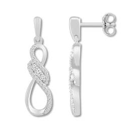 Diamond Infinity Earrings 1/3 ct tw Round 10K White Gold