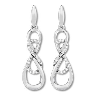 Diamond Infinity Earrings 1/6 ct tw Sterling Silver | Jared