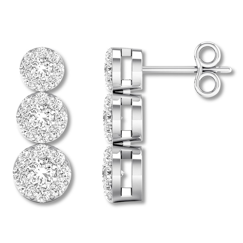 Main Image 2 of Diamond Earrings 1 Carat tw Round-cut 14K White Gold