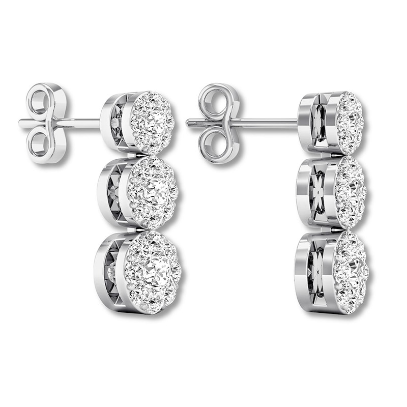 Main Image 4 of Diamond Earrings 1 Carat tw Round-cut 14K White Gold