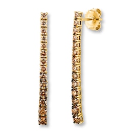 Le Vian Chocolate Ombre Earrings 1-1/3 ct tw Diamonds 14K Gold