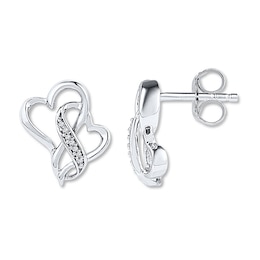 Heart & Infinity Earrings 1/20 ct tw Diamonds Sterling Silver