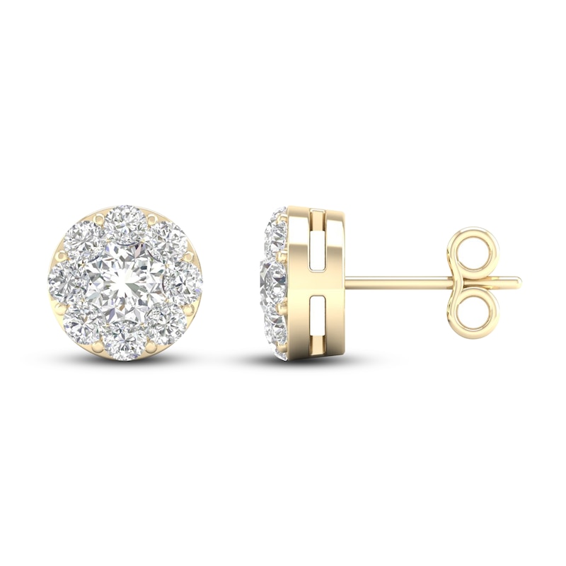 Main Image 2 of Diamond Stud Earrings 1 ct tw Round 14K Yellow Gold