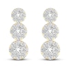 Thumbnail Image 3 of Three-Stone Diamond Earrings 1 ct tw Round 14K Yellow Gold