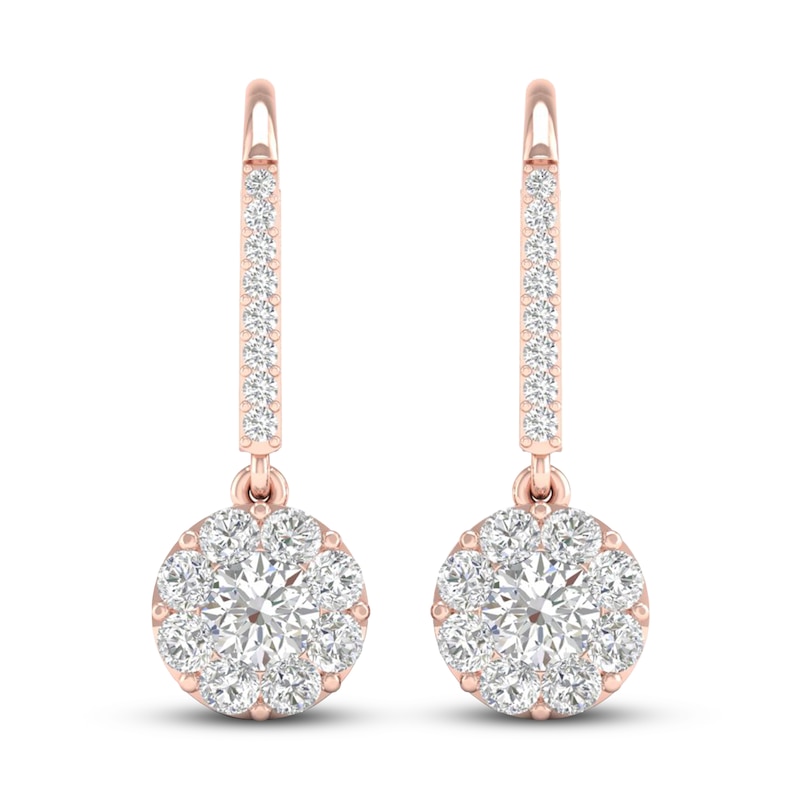 Diamond Earrings 1-1/10 ct tw Round 14K Rose Gold