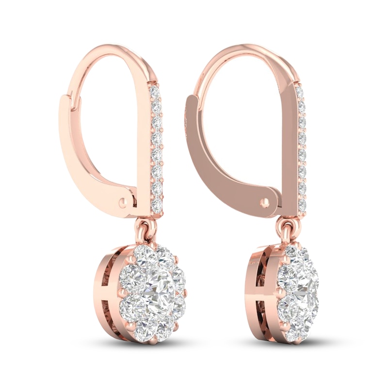 Diamond Earrings 1-1/10 ct tw Round 14K Rose Gold