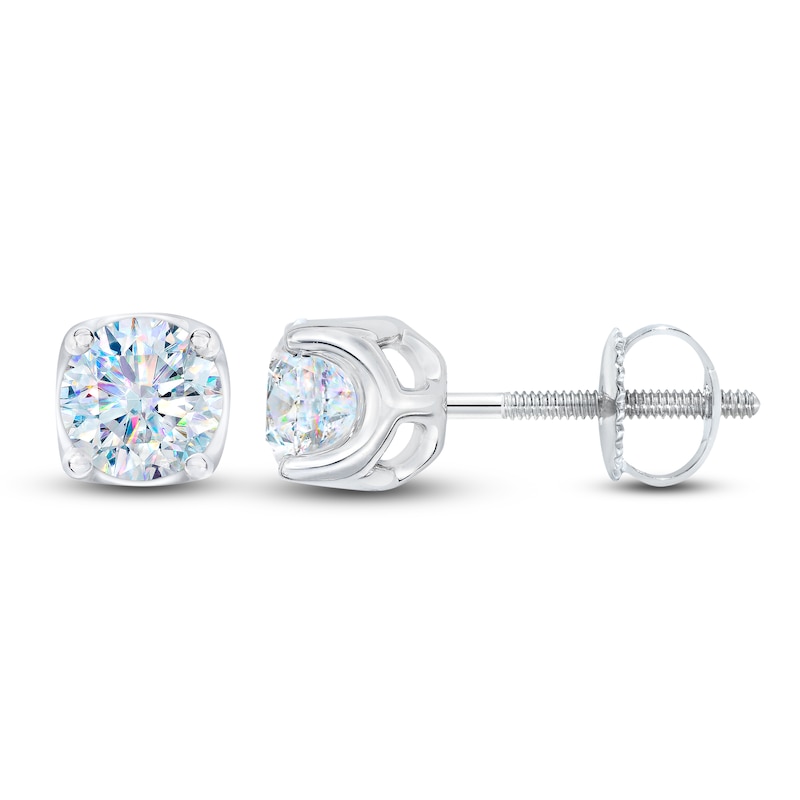 Main Image 1 of THE LEO First Light Diamond Solitaire Earrings Round 1-1/2 cts 14K White Gold (I1/I)