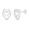 Thumbnail Image 1 of Heart Earrings Diamond Accents Sterling Silver