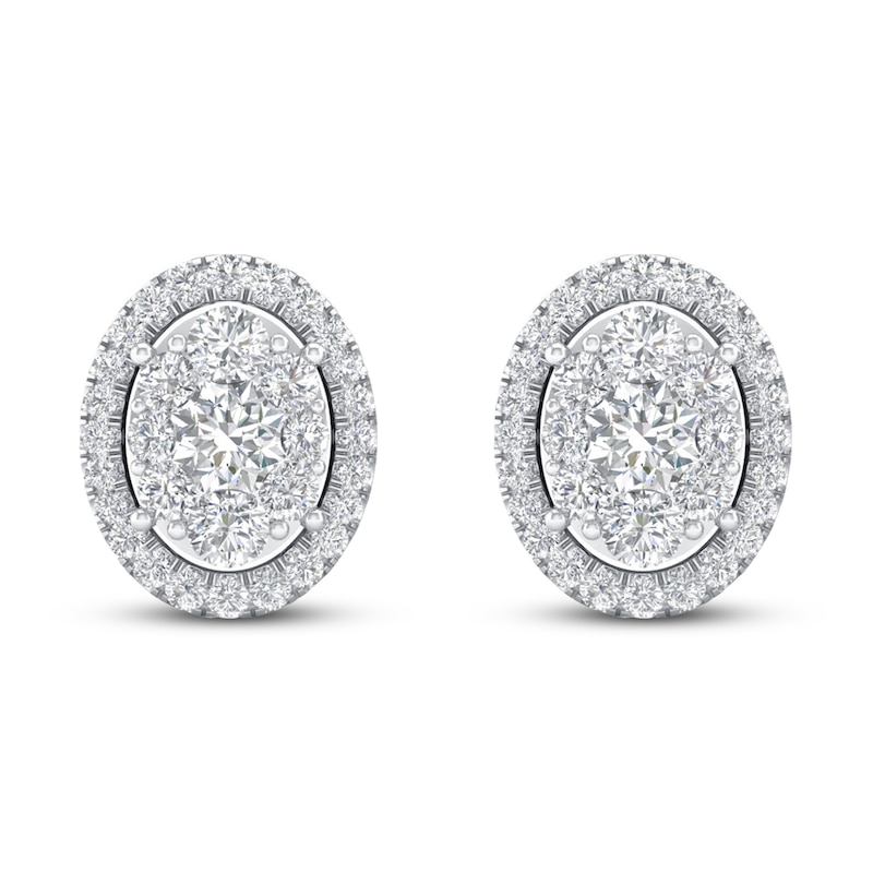 Main Image 3 of Diamond Earrings 1 ct tw Round 14K White Gold