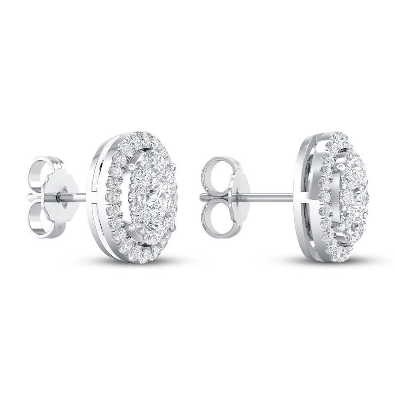 Main Image 4 of Diamond Earrings 1 ct tw Round 14K White Gold