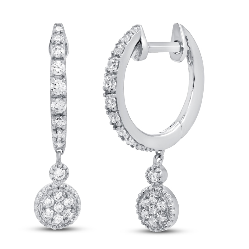 Diamond Drop Earrings 1/4 ct tw Round 10K White Gold | Jared