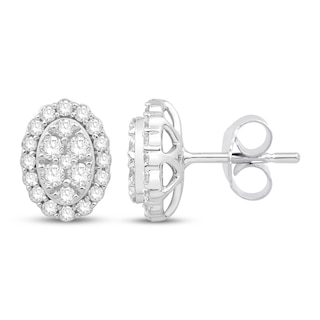 Certified Diamond Stud Earrings 3/4 ct tw Round 14K White Gold | Jared