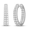 Thumbnail Image 1 of Diamond Hoop Earrings 1 1/4 ct tw Round 14K White Gold