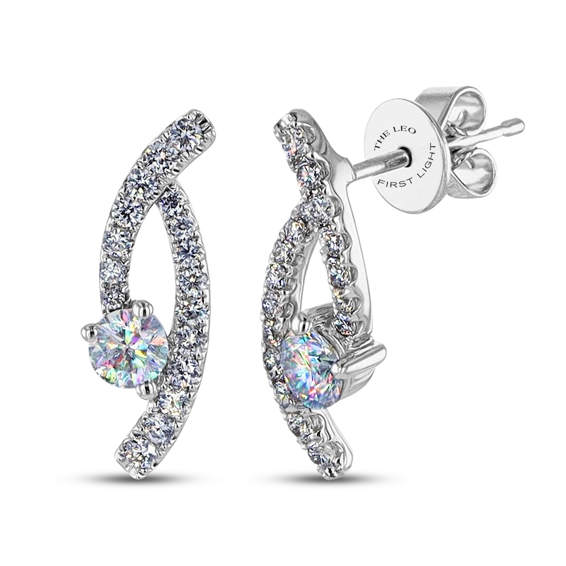 Main Image 1 of THE LEO First Light Diamond Earrings 3/4 ct tw Round 14K White Gold