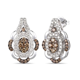 Le Vian Diamond Earrings 1-1/6 ct tw Round 14K Vanilla Gold