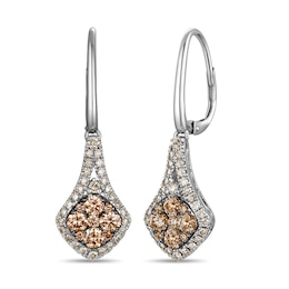 Le Vian Diamond Earrings 1-1/3 ct tw Round 14K Vanilla Gold