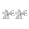 Thumbnail Image 1 of Diamond Flower Stud Earrings 1/4 ct tw Round 14K White Gold